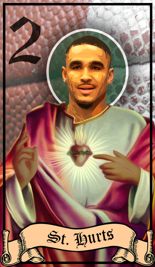 Jalen Hurts Prayer Candle – Tainted Saint LLC